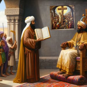 Meeting of Aksumite King and Muslim seeking refuge in Aksumite kingdom