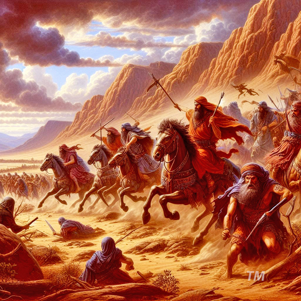 The Amalekites attack the Hebrew exodus from Egypt
